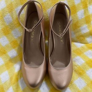 Rose Gold heels with straps